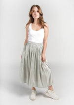 Jupe Satin Plissée Verte - DESTOCKAGE - Vignette | Création Satin