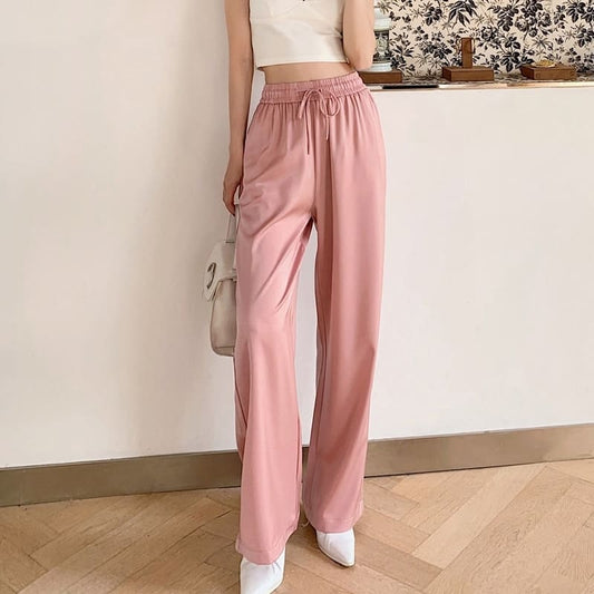 Pantalon Satin Rose Clair.