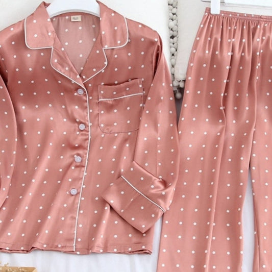 Pyjama Satin Couleur Rose.