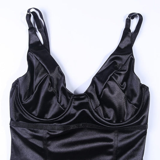 Body En Satin Noir.