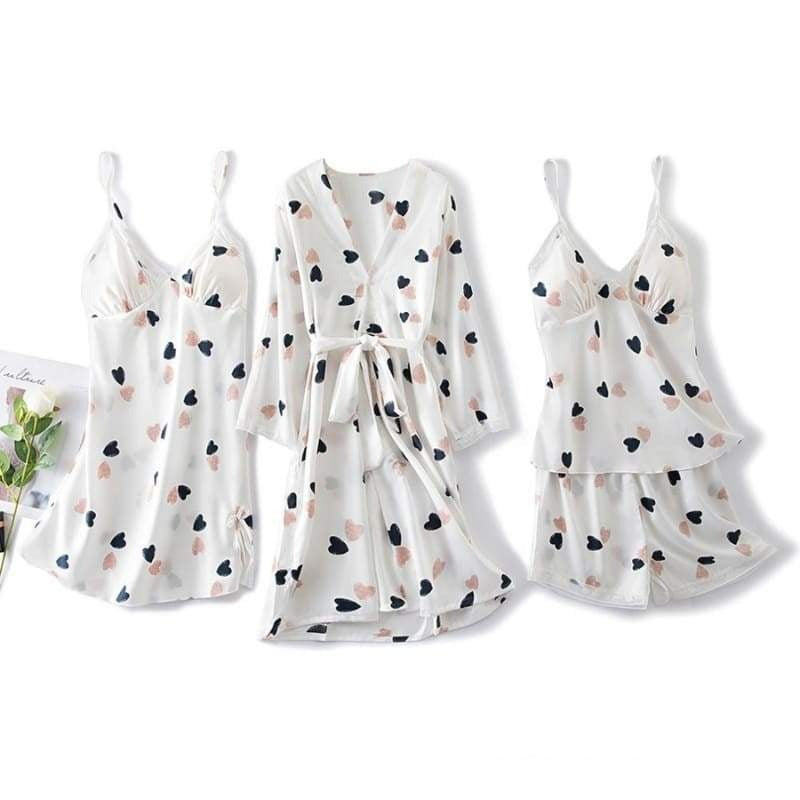 Ensemble Pyjama Satin Blanc