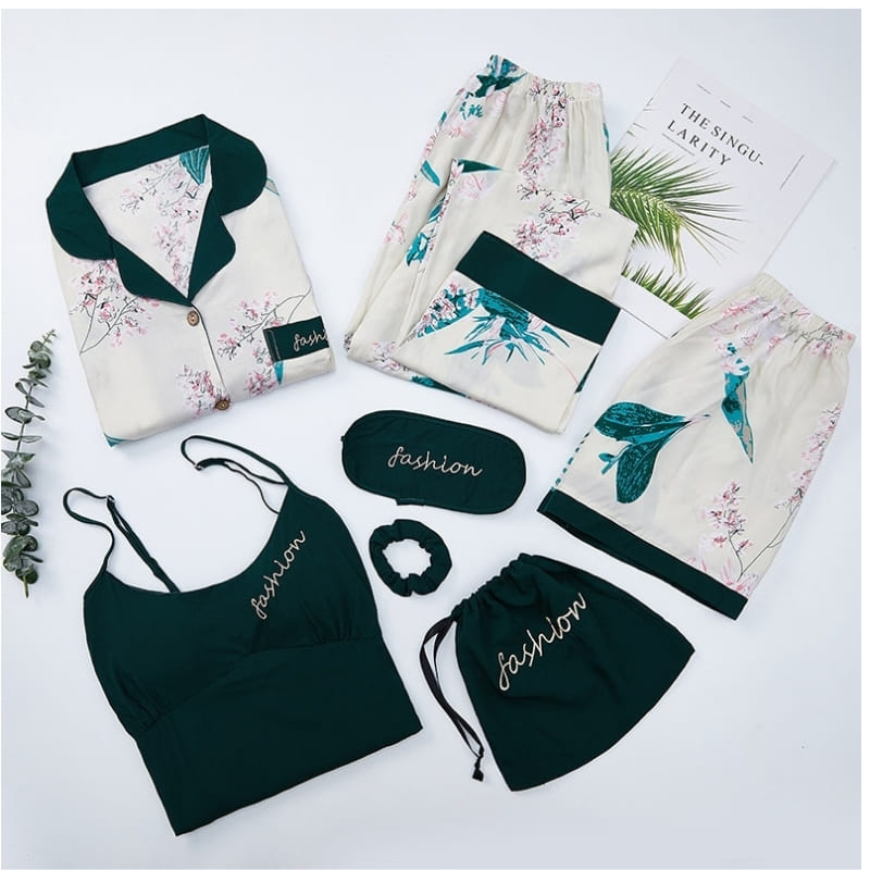 Ensemble Pyjama Satin Vert.