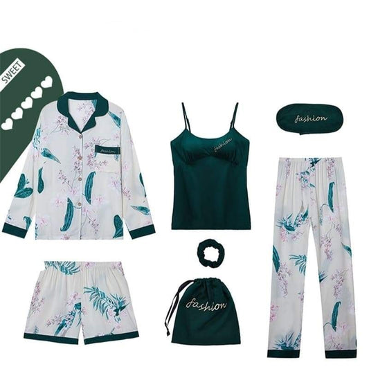 Ensemble Pyjama Satin Couleur Vert.