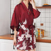 Kimono Satin Couleur Bordeaux.