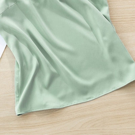 Débardeur Satin Couleur Vert Pastel.