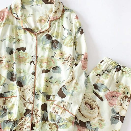 Pyjama Satin Couleur Vert.
