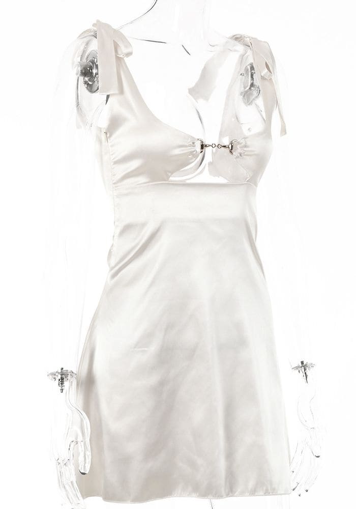 Robe Satin Duchesse Blanche Femme