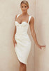 Robe Satin Blanche Fendue