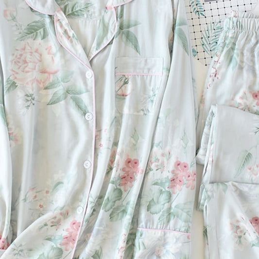 Pyjama Femme Satin Motif Japonais.