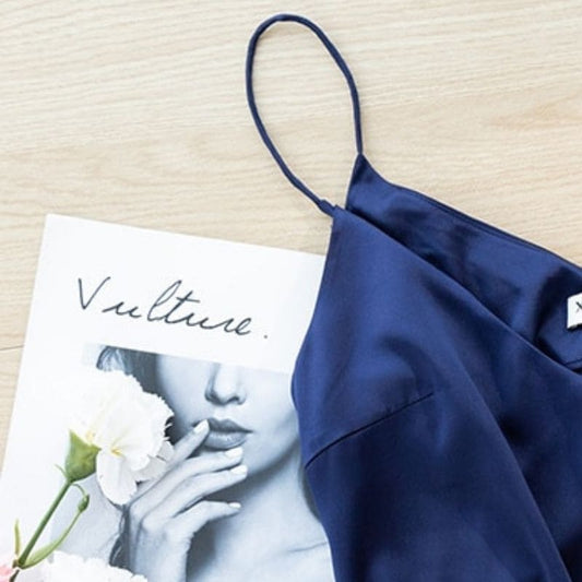 Débardeur Satin Couleur Bleu Foncé.