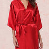 Kimono Satin Couleur Rouge Femme.