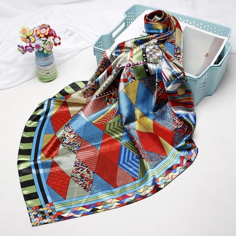 Foulard Satin Multicolore.