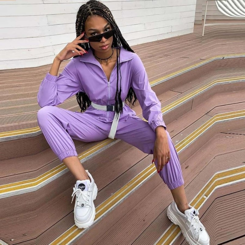 Combinaison Satin Violette.