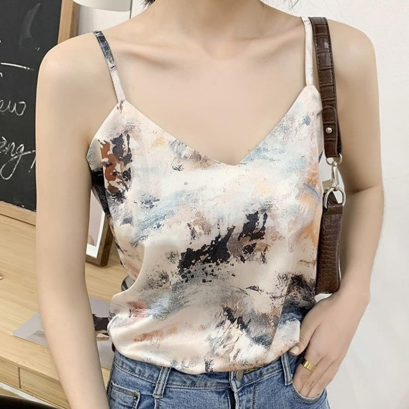 Débardeur Satin Imprimé.