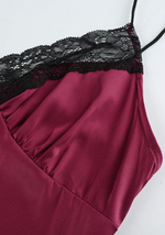 Robe Nuisette Satin Rouge - Vignette | Création Satin