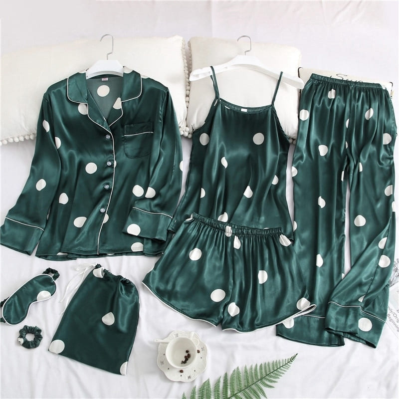 Ensemble Pyjama Satin Vert.