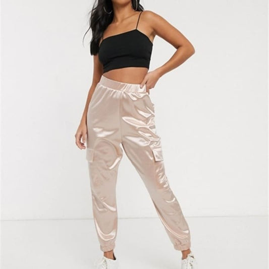 Pantalon Cargo Satin Femme.