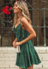 Robe Satin Vert À Pois