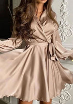 Robe Satin Beige - Vignette | Création Satin