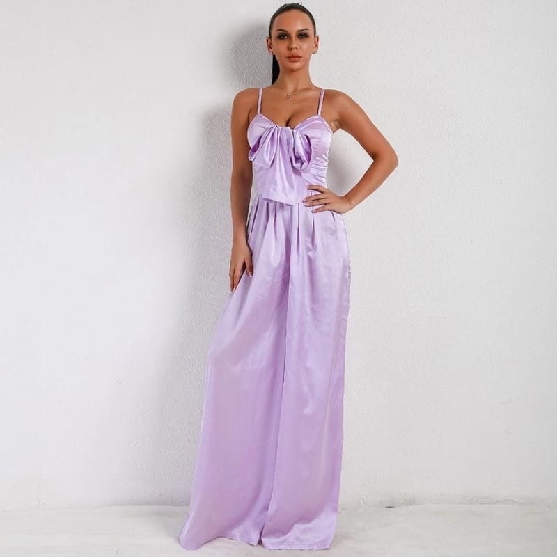 Combinaison Satin Lilas.