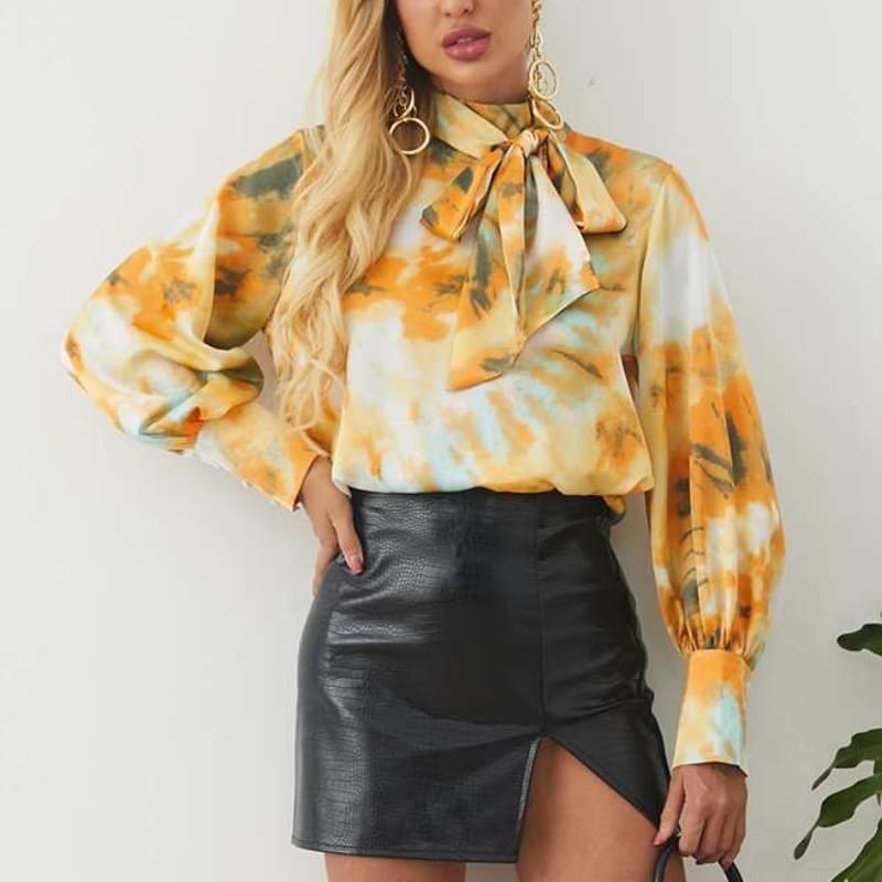 Blouse Satin Tie And Dye