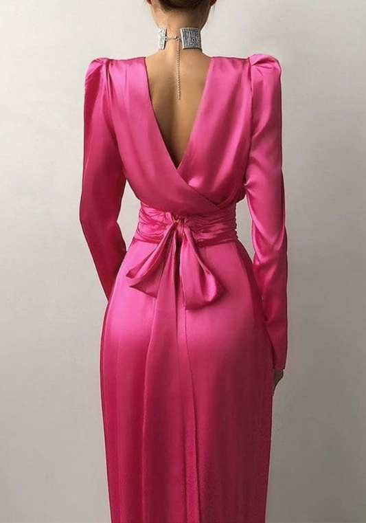 Robe de Soirée Satin Rose