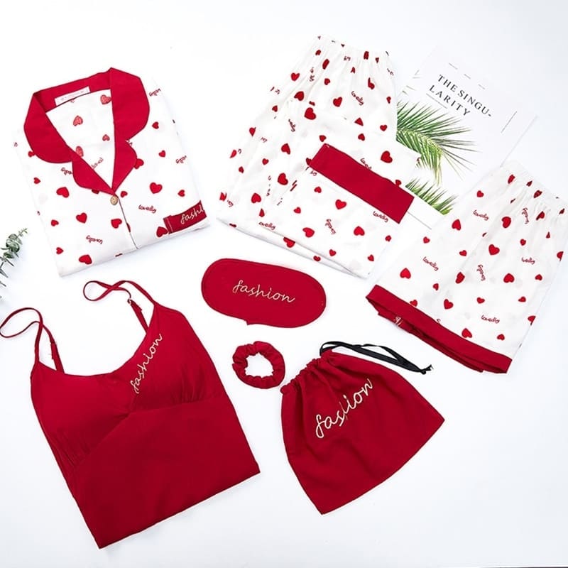 Ensemble Pyjama Satin Coeur.