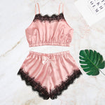 Pyjama Satin Rose Poudré - Vignette | Création Satin