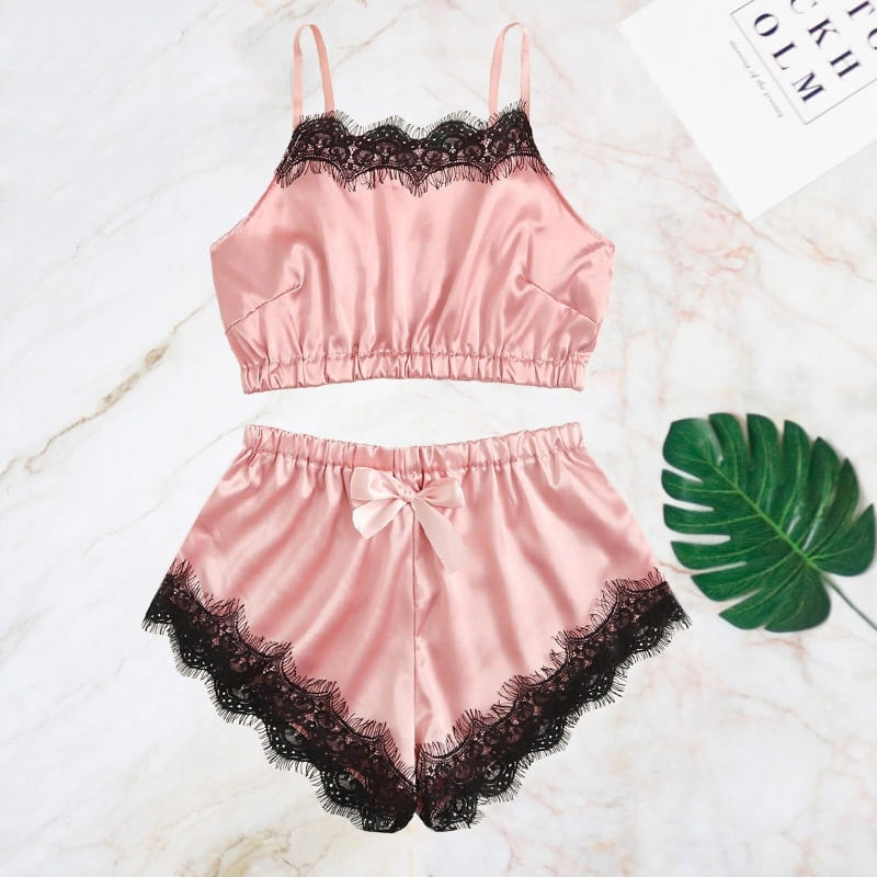 Pyjama Satin Rose Poudré.