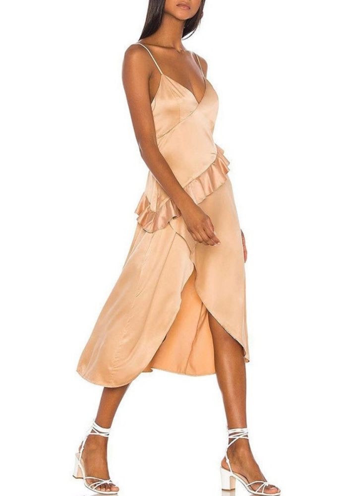 Robe Satin Asymétrique