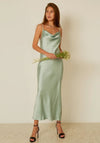 Robe Satin Vert Pâle