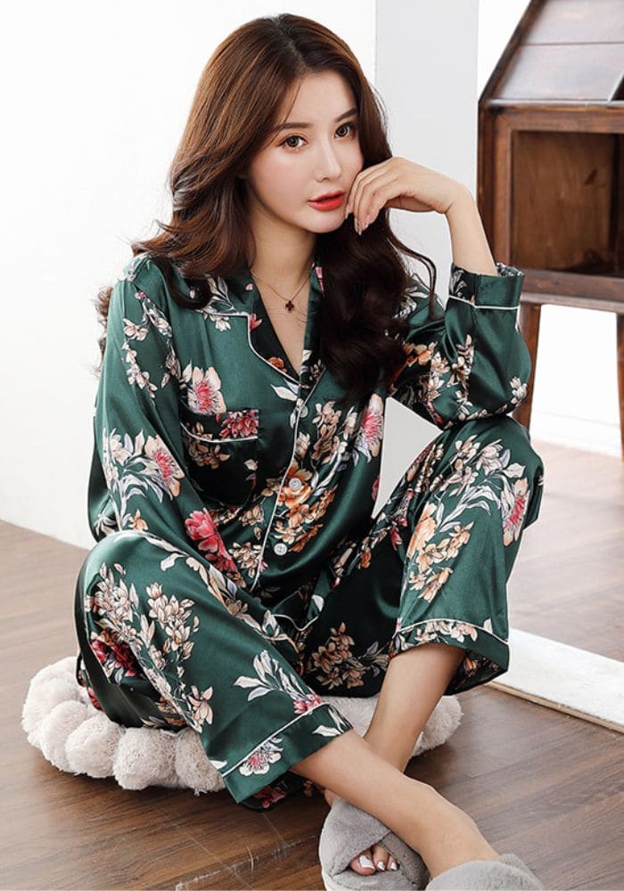 Pyjama Japonais Femme Soie Rose - Nanami