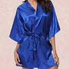 Kimono Satin Couleur Bleu.