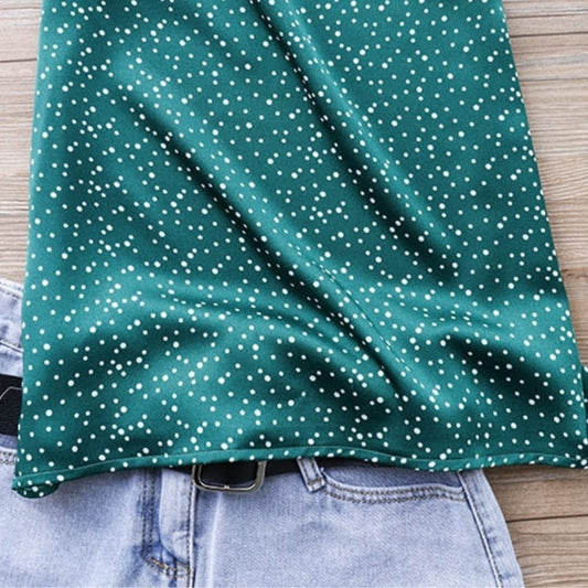 Débardeur Satin Couleur Vert.