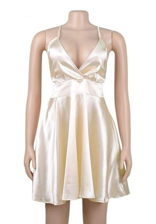 Robe Satin Dos Nu
