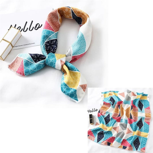 Bandana Satin Multicolore Mosaïque.