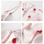 Ensemble Pyjama Satin Rose Coeur - Vignette | Création Satin