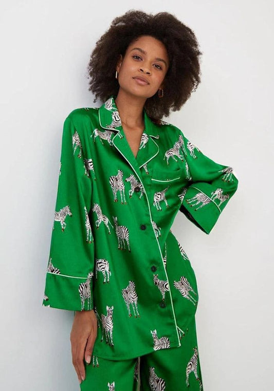 Pyjama Satin Femme Zèbre