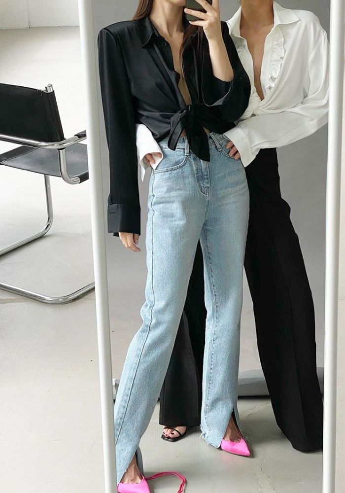 Chemisier Satin Chic Femme