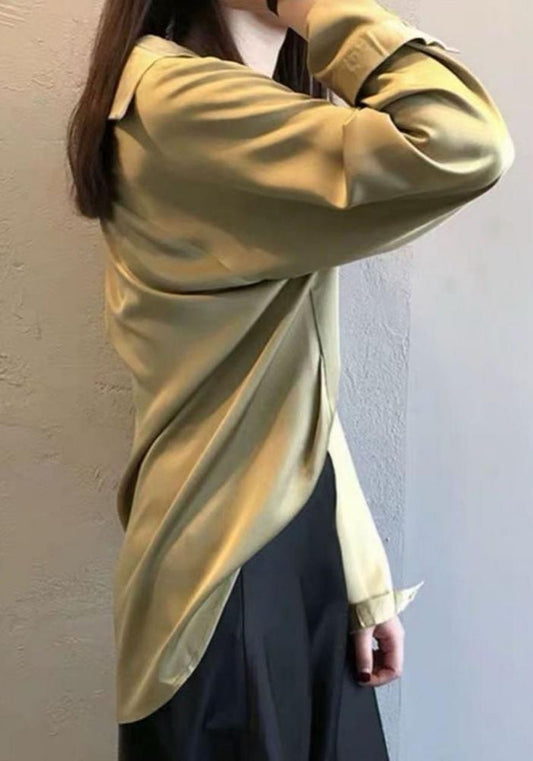 Chemisier en Satin Vert