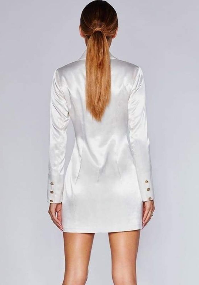 Robe Satin Blanche blazer