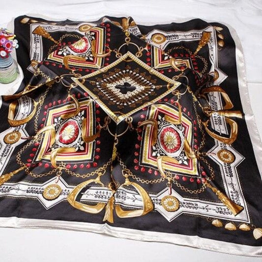 Foulard Satin Couleur Noir.