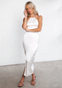 Robe Soirée Satin Longue Blanche