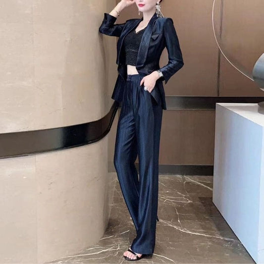 Ensemble Satin Bleu Marine blazer