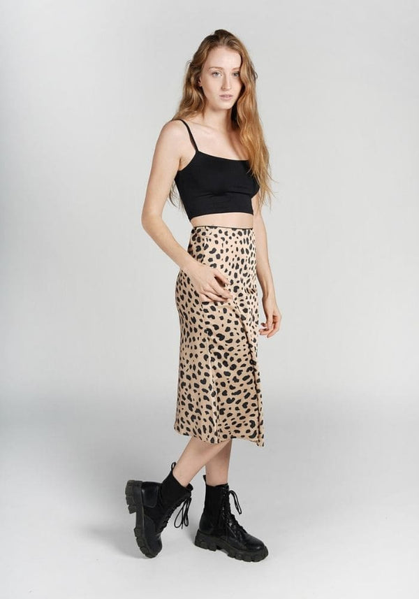 Jupe En Satin Leopard Creation Satin