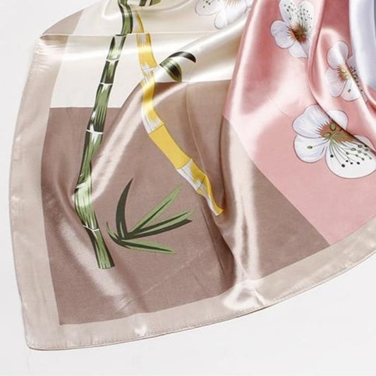 Foulard Satin Imprimé Bambou.
