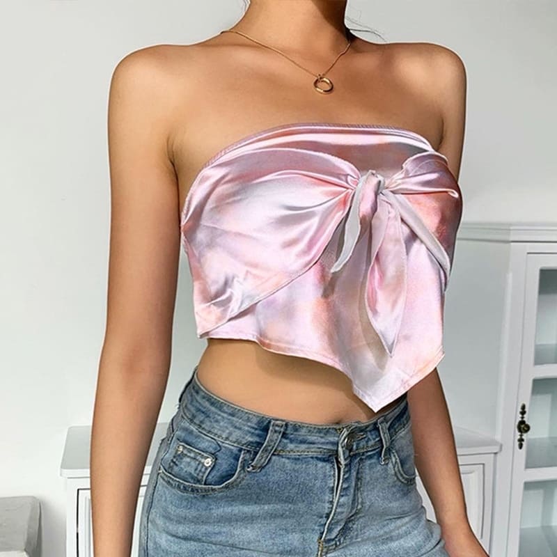 Crop Top en Satin Tie And Dye.