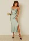 Robe Satin Vert Pâle