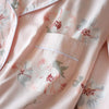 Pyjama Satin Rose Clair fleur