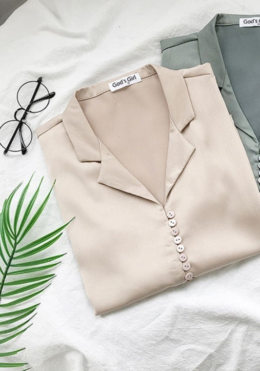 Chemisier Satin Champagne
